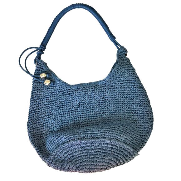 Madewell Women\'s Blue Distant Ocean The Camren Straw Bag NWOT